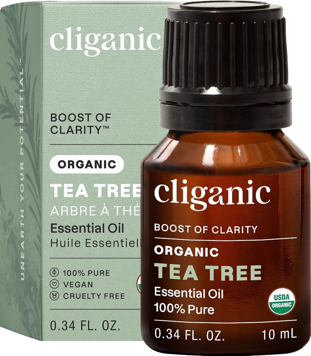 Organic Tea Tree Essential Oil for Diffuser, 100% Pure 0.33 Fl Oz
