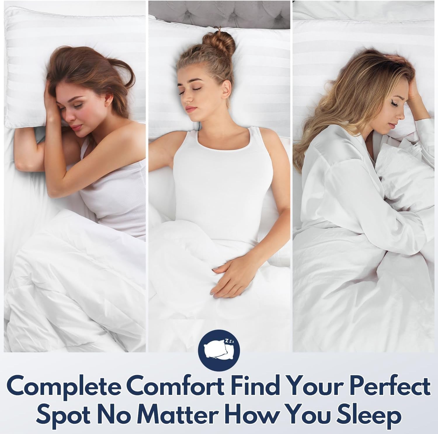 Pillows Queen Size Set of 2 Soft Bed Pillow for Sleeping Fluffy