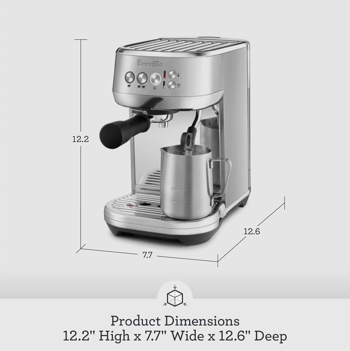 Breville BES500BTR Bambino plus Espresso Machine, Black Truffle