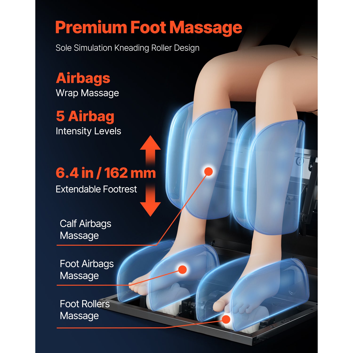 Full Body Massage Chair Zero Gravity 3D Shiatsu Recliner with Sl-Track