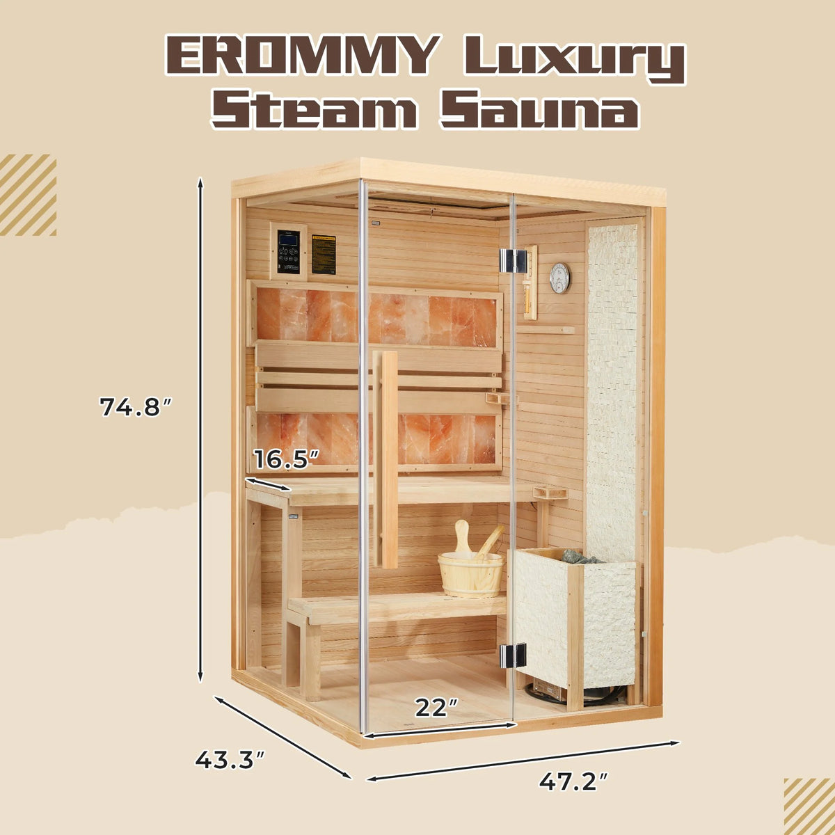 Infrared & Steam Sauna (Varied Sizes & Shapes)
