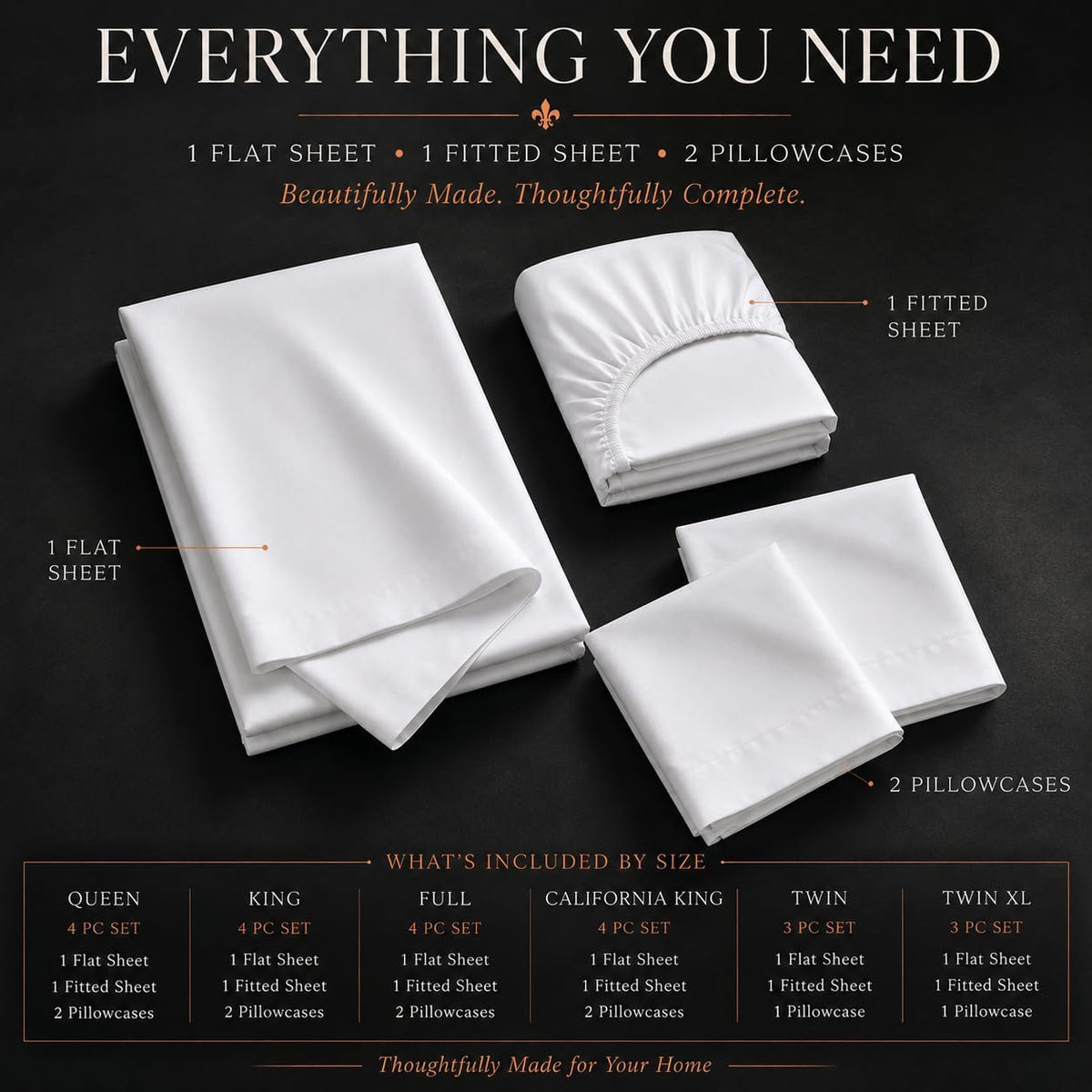 Queen Size Bed Sheets, 1000 Thread Count Sheets Queen Size Bed Set - Ivory