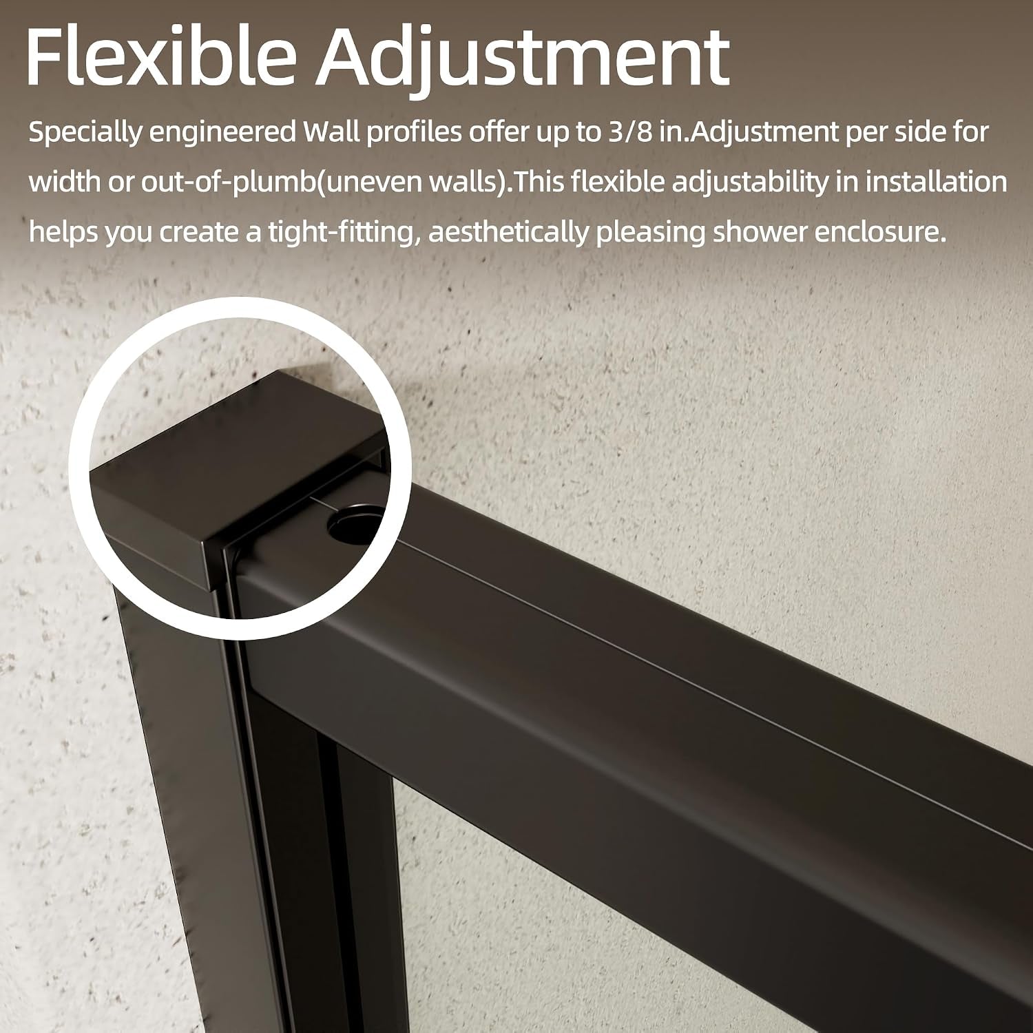 56-60" W X 71" H Pivot Swing Glass Shower Door,Matte Black