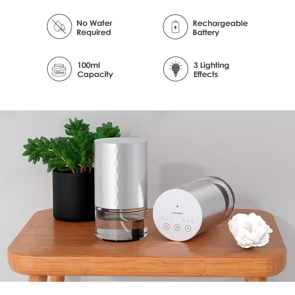 Waterless in Essential Oil 100 Ml Capacity Scent Air Machine, Aromatherapy Nebulizer Premium Metal Battery Operated