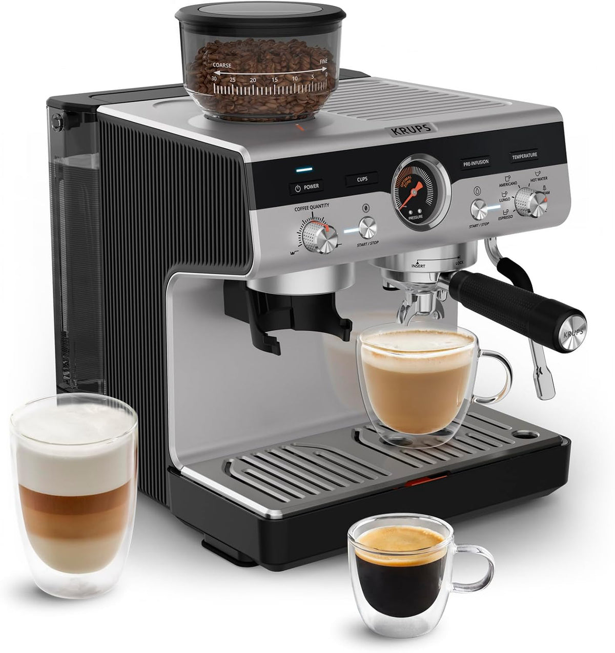 Barista Espresso Machine with Built-In Grinder, 30 Settings