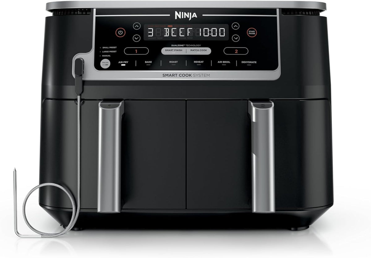 Ninja Foodi Air Fryer, 10 Qt Dualzone Smart XL, 6-In-1, Black, DZ550