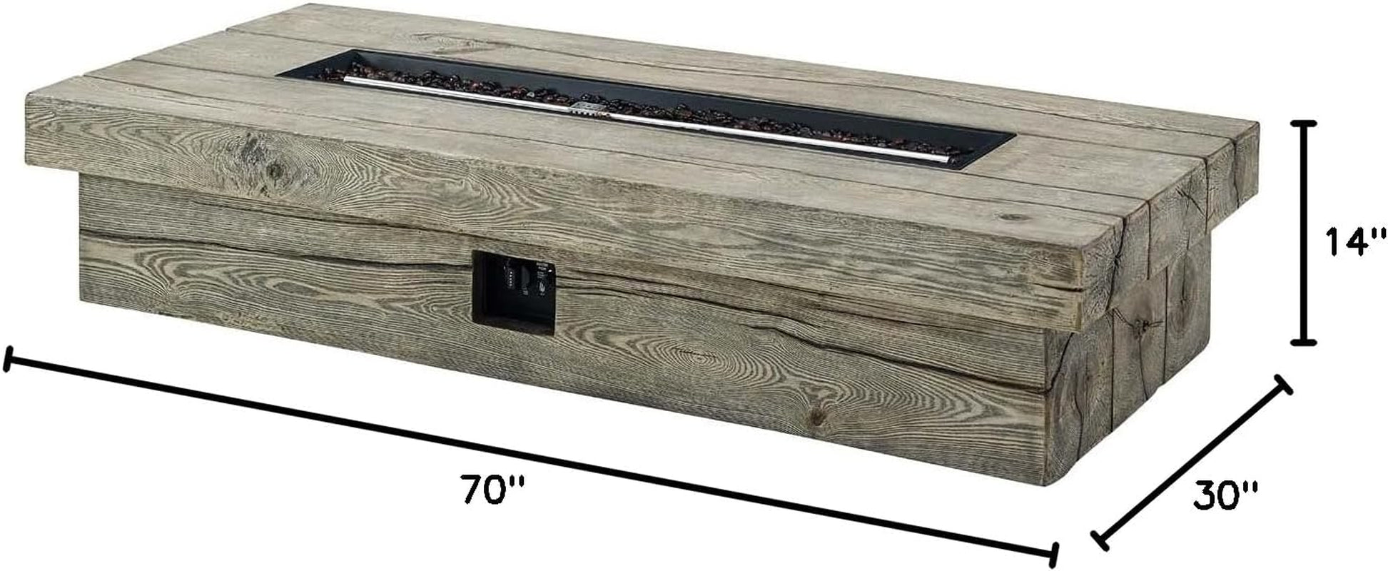 Manteo 70" Rectangular Outdoor Patio Fire Pit Table