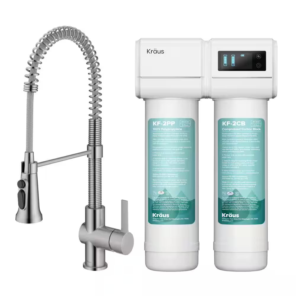 Britt Pull-Down Single Handle Filter Kitchen Faucet in Spot-Free Stainless Steel with Under-Sink Filtration System