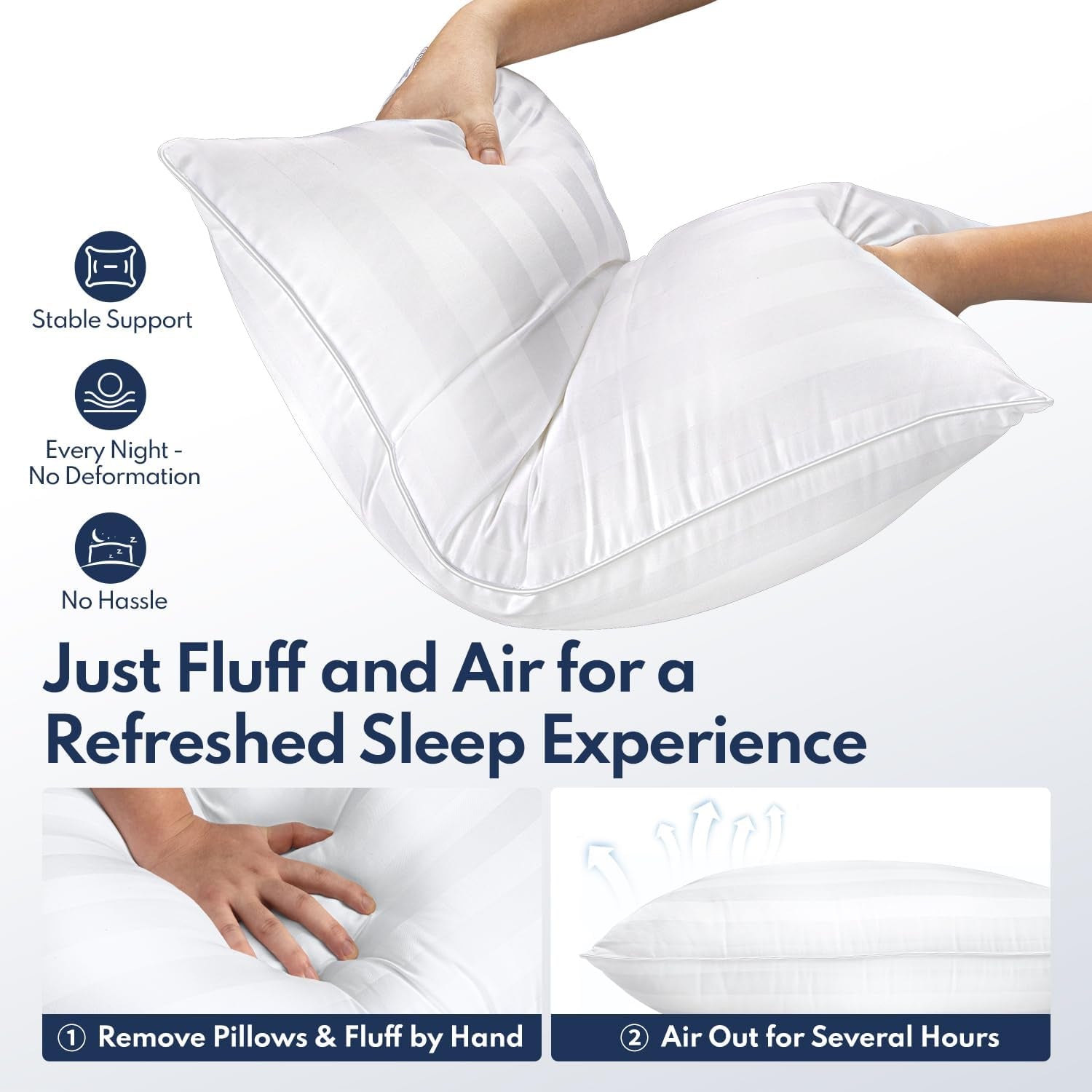 Pillows Queen Size Set of 2 Soft Bed Pillow for Sleeping Fluffy