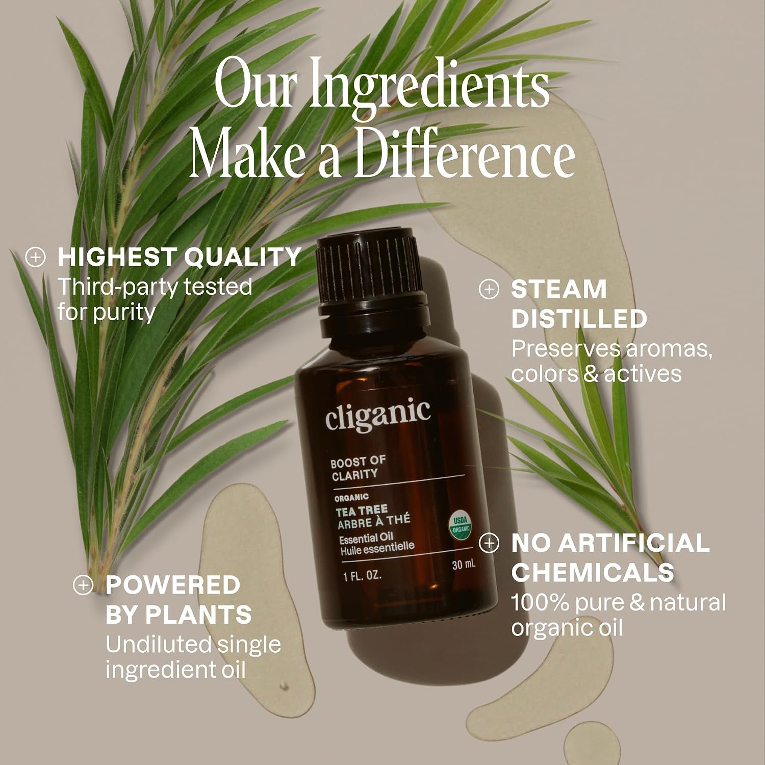 Organic Tea Tree Essential Oil for Diffuser, 100% Pure 0.33 Fl Oz