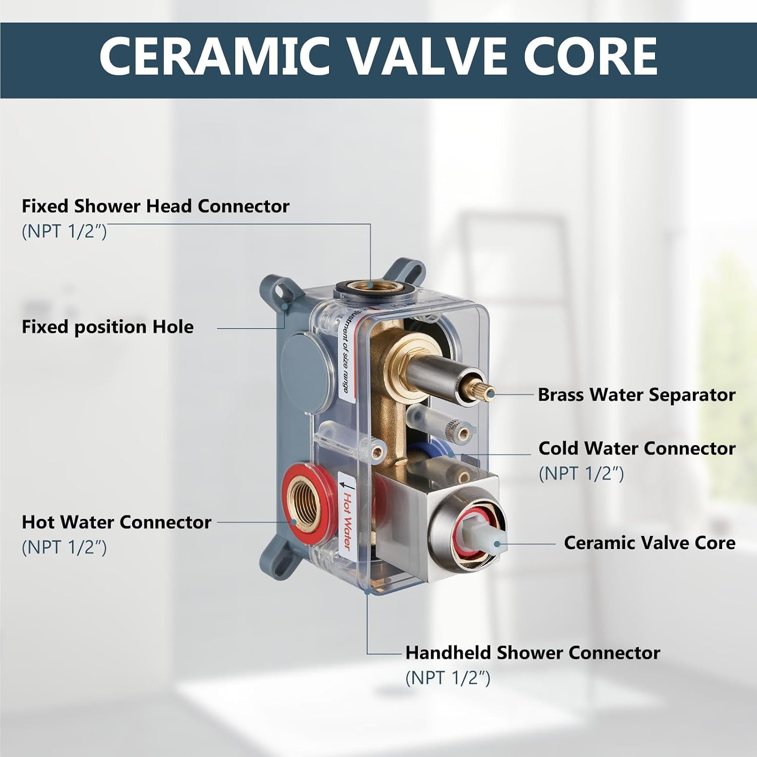 Shower Faucet Set with Valve Handheld 16" LED Head Brushed Nickel