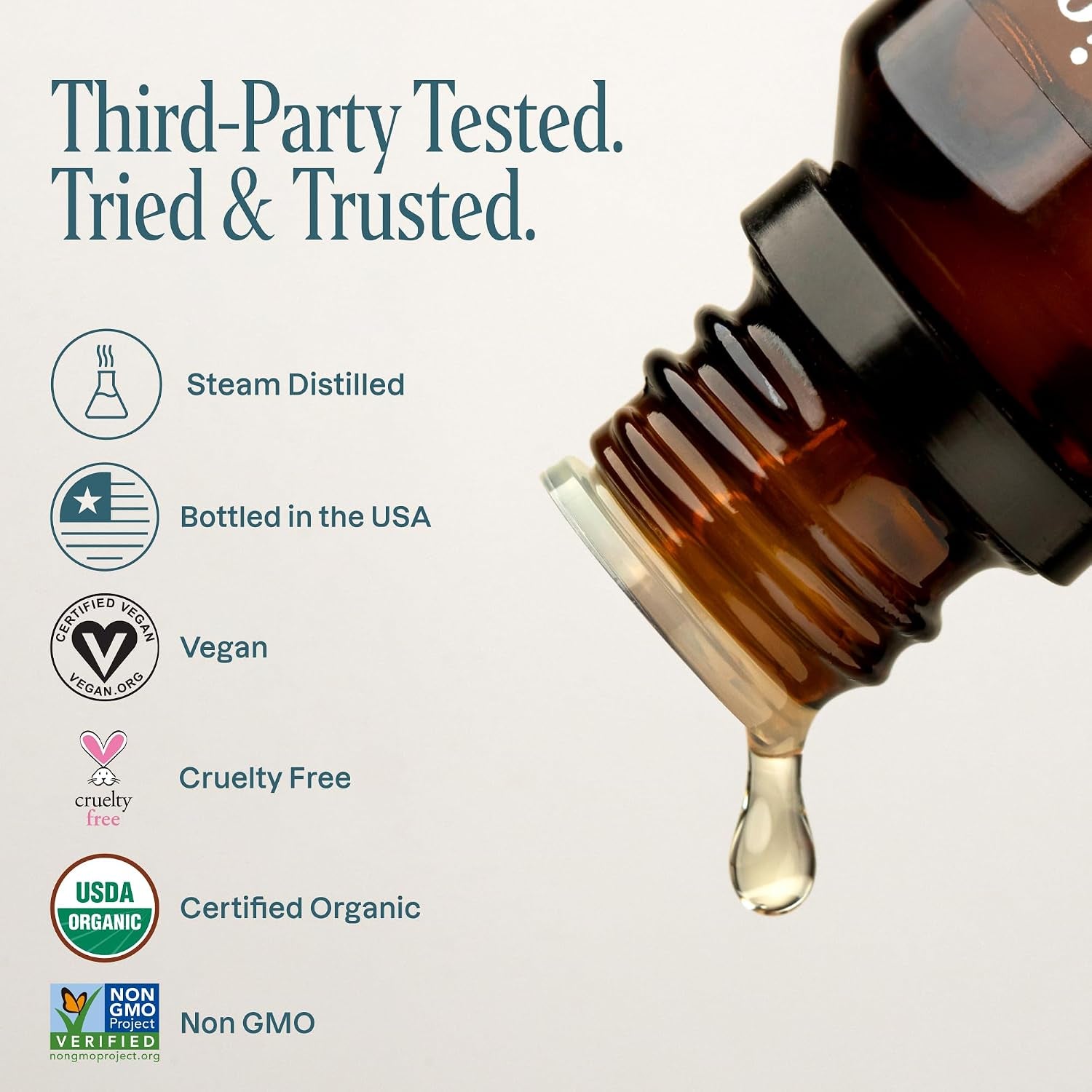 Organic Tea Tree Essential Oil for Diffuser, 100% Pure 0.33 Fl Oz