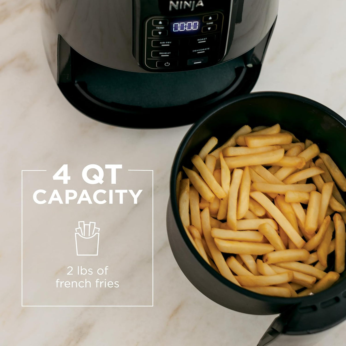Ninja Air Fryer, 4 Qt, 4-In-1, Black/Grey, AF101