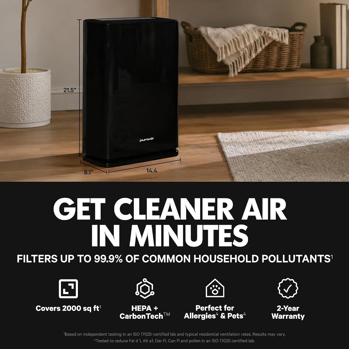 400 HEPA Air Purifiers for Home Large Room Pets - 2,000 Ft² (2PK)