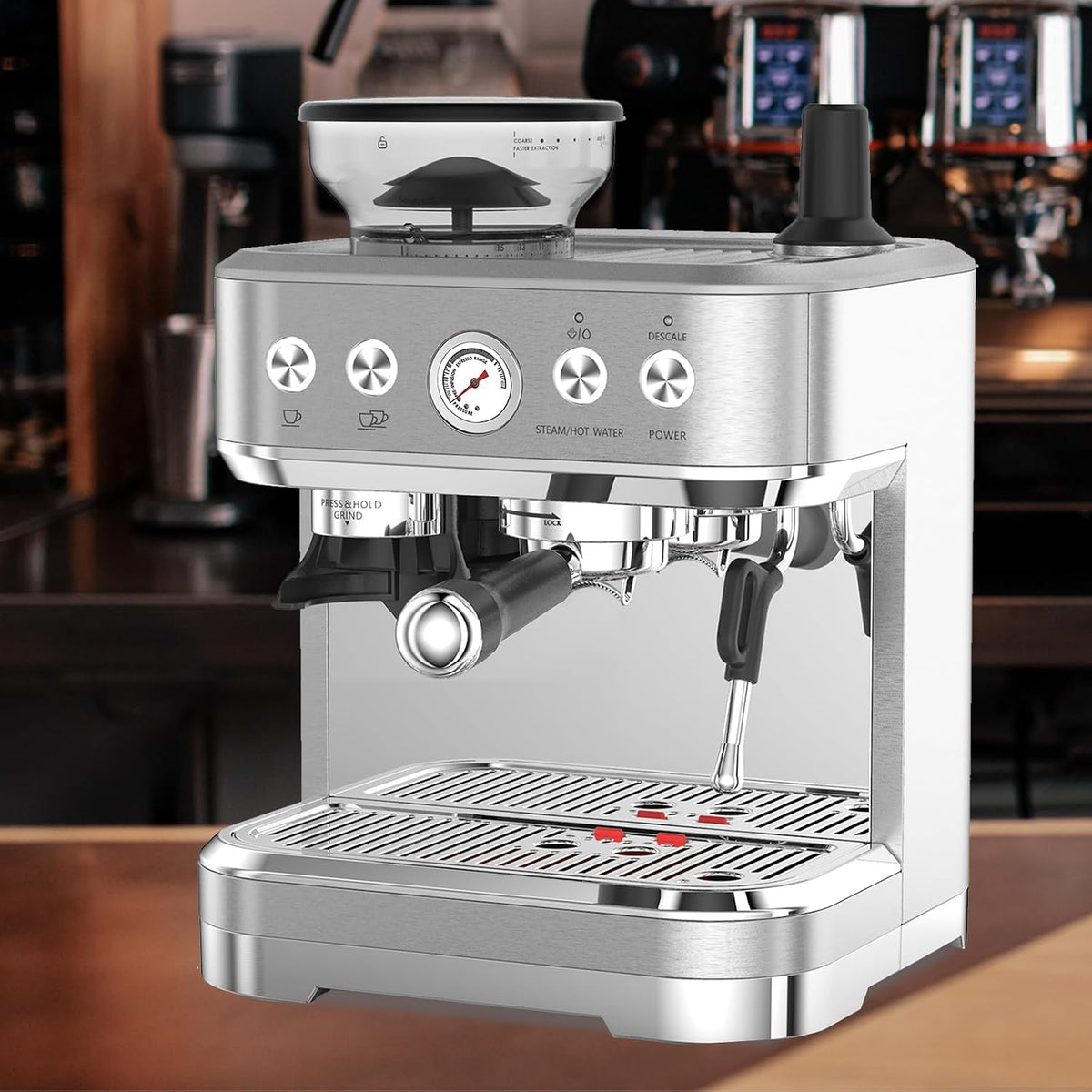 Espresso Machine, 3-In-1 Coffee Maker with Built-In Grinder and Milk Frother, 20 Bar Latte and Cappuccino Espresso Coffe Machine W/Automatic Milk Frothe & 95 Oz Water Tank,For Home and Office