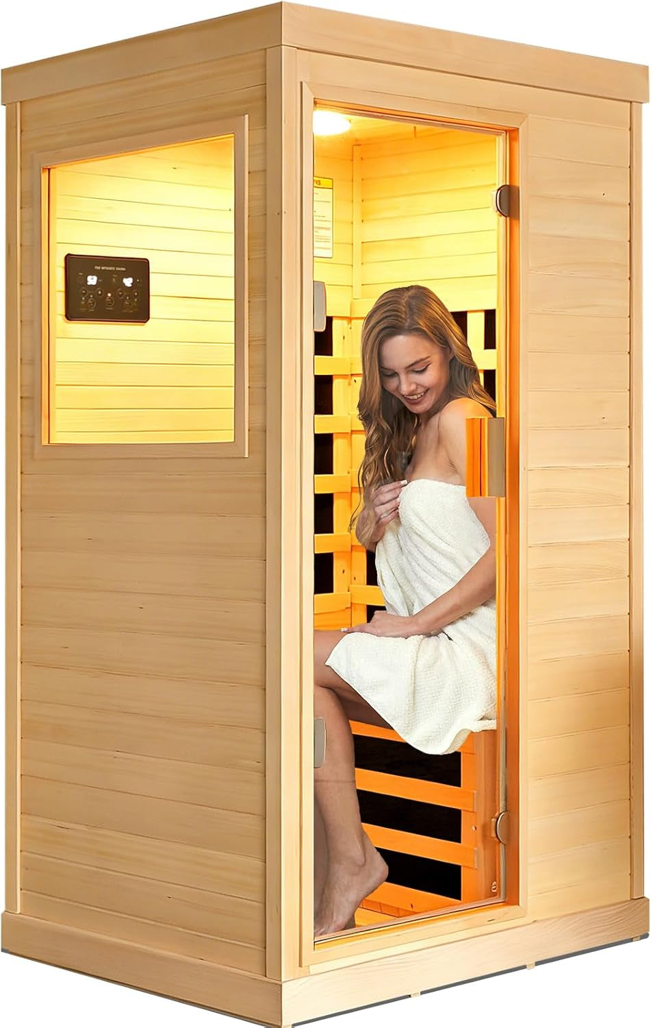 Far Infrared Sauna Home Sauna Spa Room Canadian Hemlock Wood 1200W