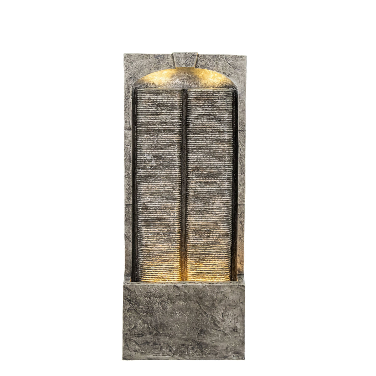 Resin Slate Outdoor Water Wall Fountain with LED Lights